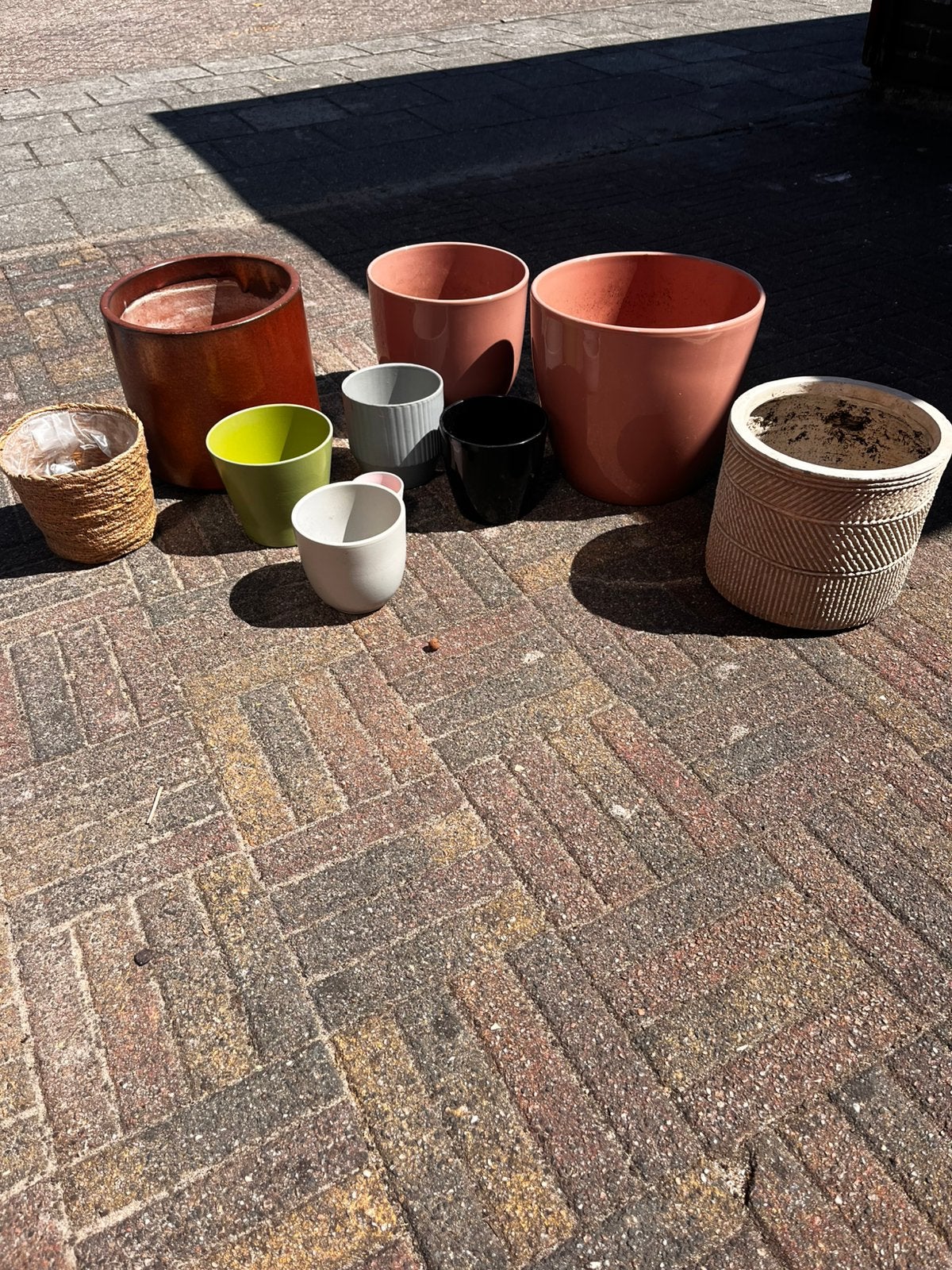 Diverse plantenpotten, Tuin en Terras, Bloempotten, Ophalen, Rond, Binnen, Zo goed als nieuw