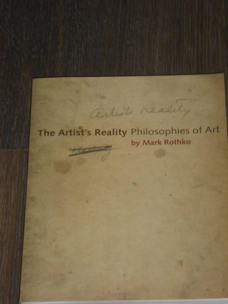 MARK ROTHKO - The Artist's Reality Philosophies of Art, Non-fictie, Ophalen of Verzenden, Zo goed als nieuw, Mark Rothko