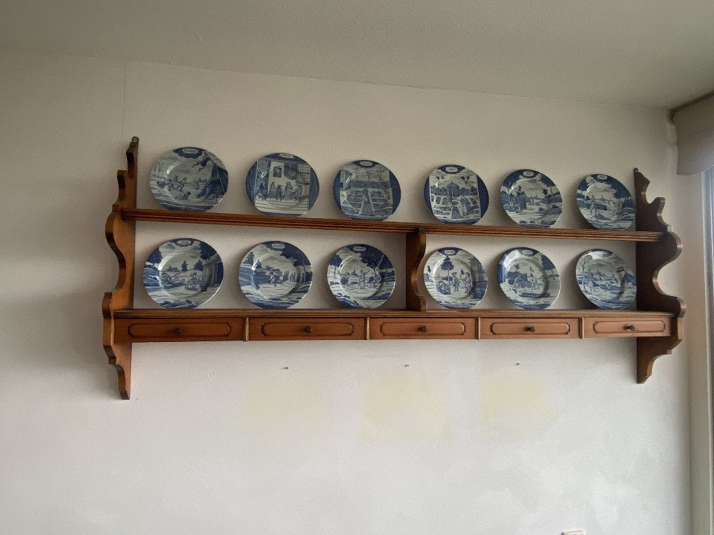 Delfts blauwe borden collectie 12 stuks, Ophalen