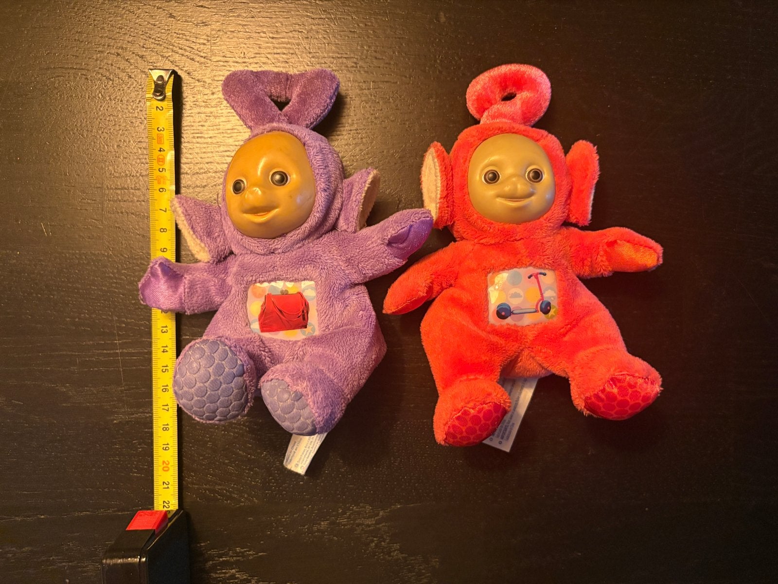 Vintage Teletubbies Tinky Winky en Po knuffels 1996, Paars, Gebruikt, Overige merken, Overige karakters