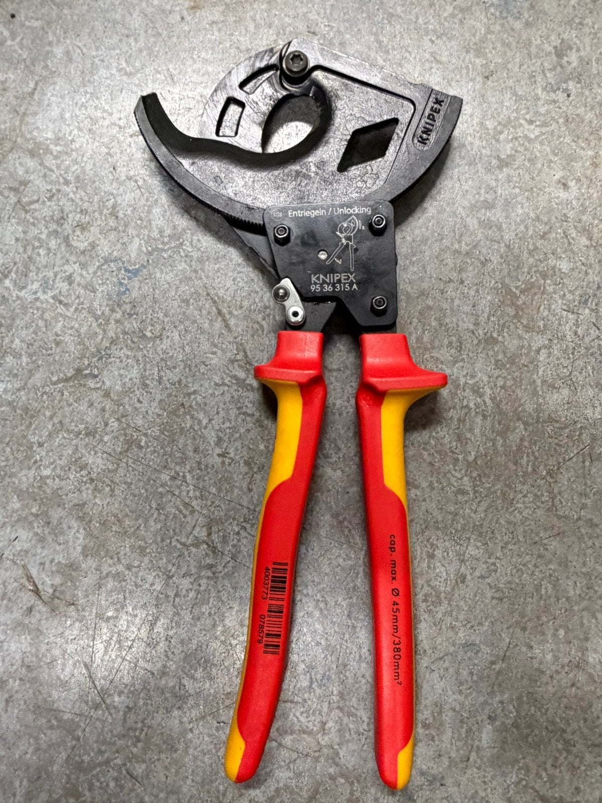 Knipex 95 36 315 A Ratel-kabelsnijder kabelschaar, Ophalen of Verzenden, Zo goed als nieuw