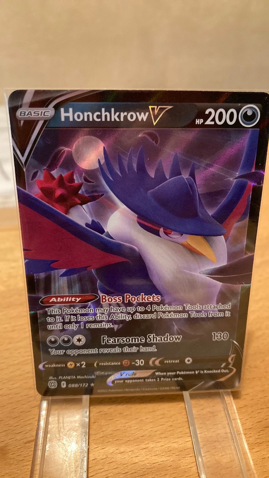 Pokemon Honchkrow V 88/172 Brilliant Stars 3,00 euro, Ophalen of Verzenden, Zo goed als nieuw
