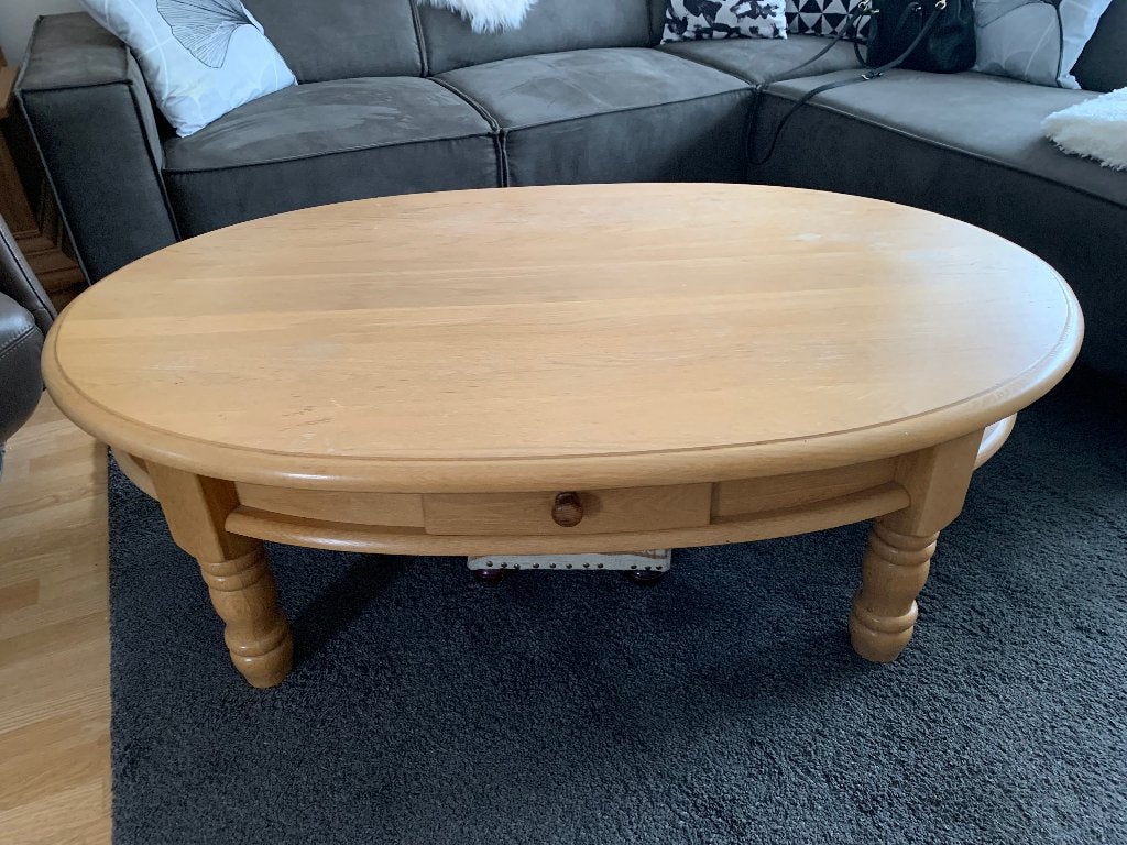 Salontafel  licht eikenhout, Huis en Inrichting, Ophalen, Gebruikt, 100 tot 150 cm, Eikenhout