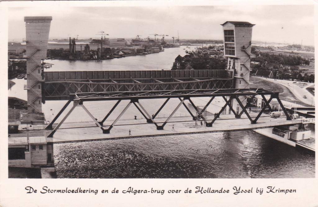 GA1681 De stormvloedkering algera-brug  ijssel bij Krimpen, Verzenden, 1940 tot 1960, Ongelopen, Zuid-Holland