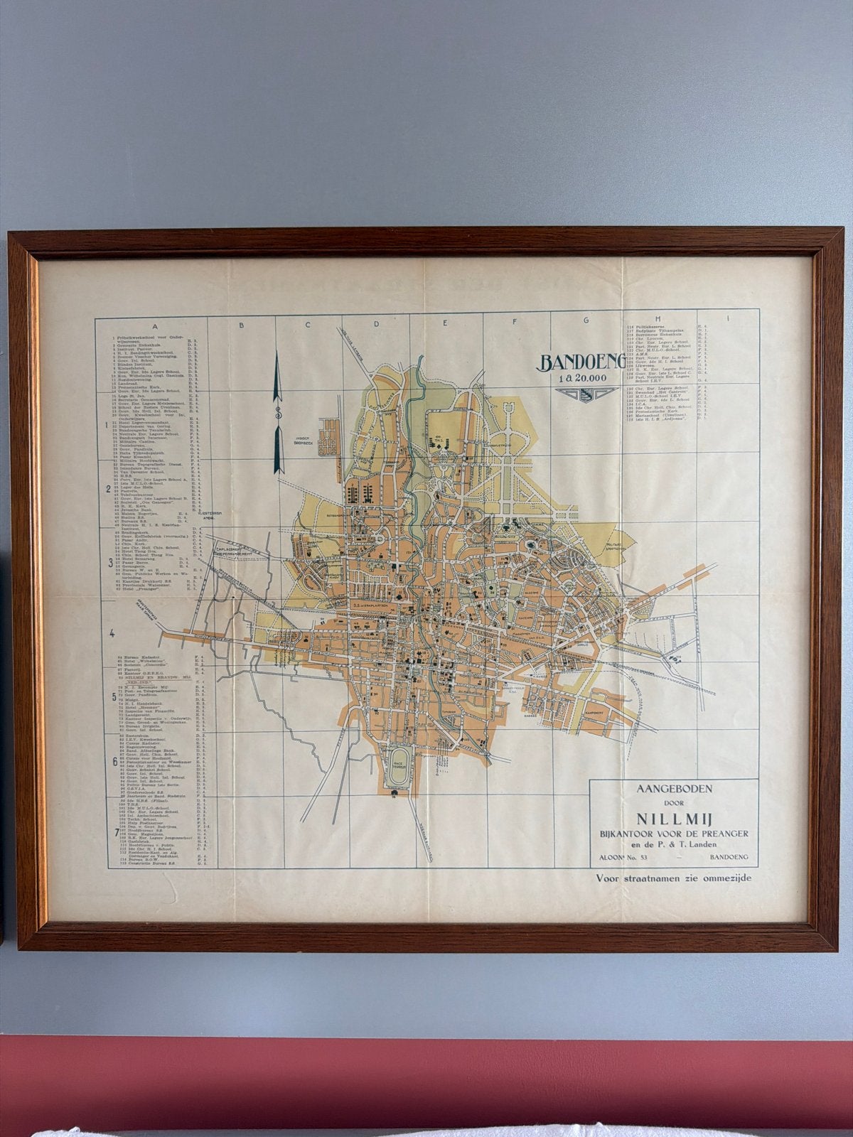 Originele oude plattegrond Bandoeng (Bandung) - NILLMIJ, Overige gebieden, Ophalen of Verzenden, 1800 tot 2000, Landkaart
