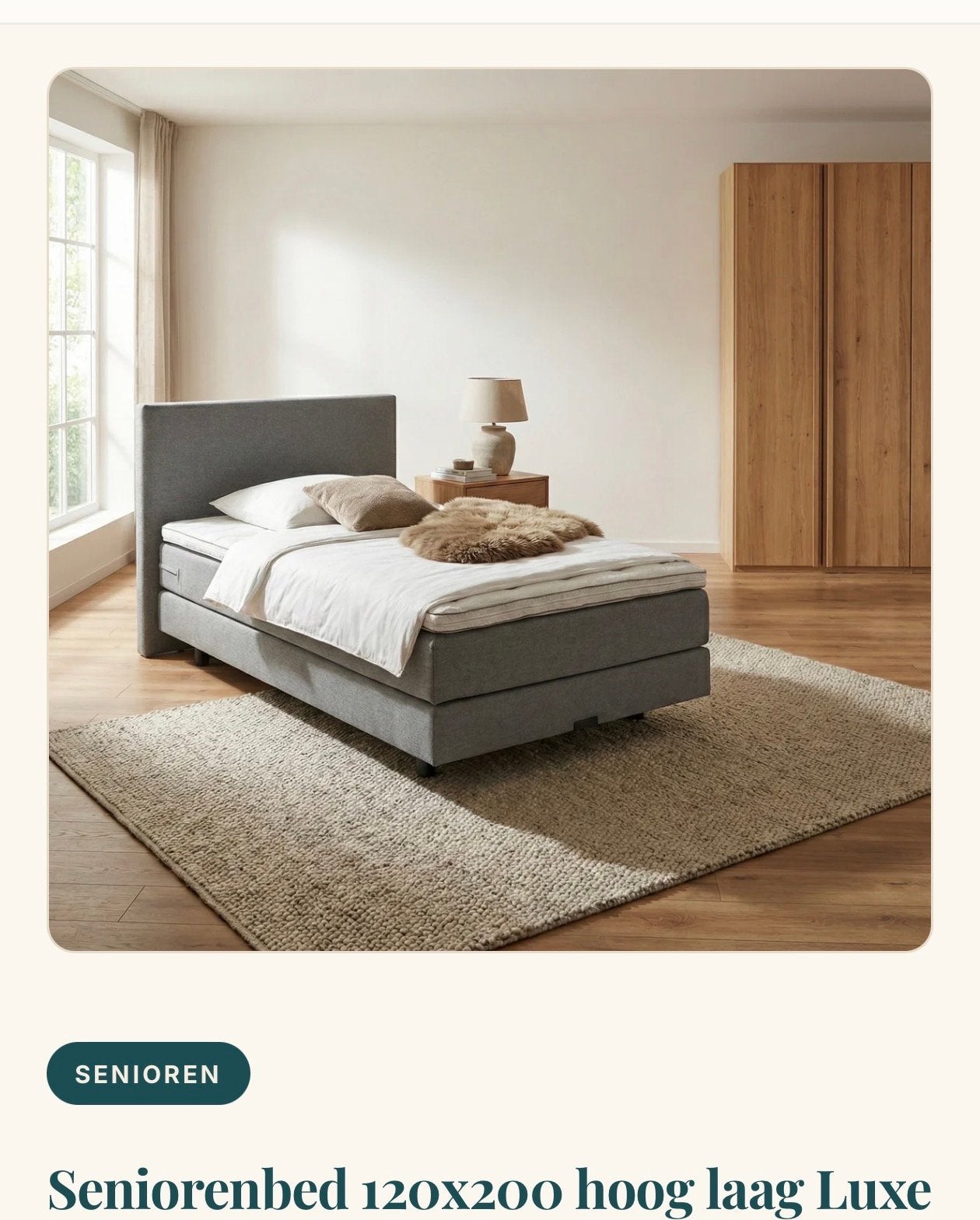Seniorenbed 120x200 hoog/laag elektrisch verstelbaar luxe, Ophalen, Verstelbaar, Eenpersoons, Zo goed als nieuw
