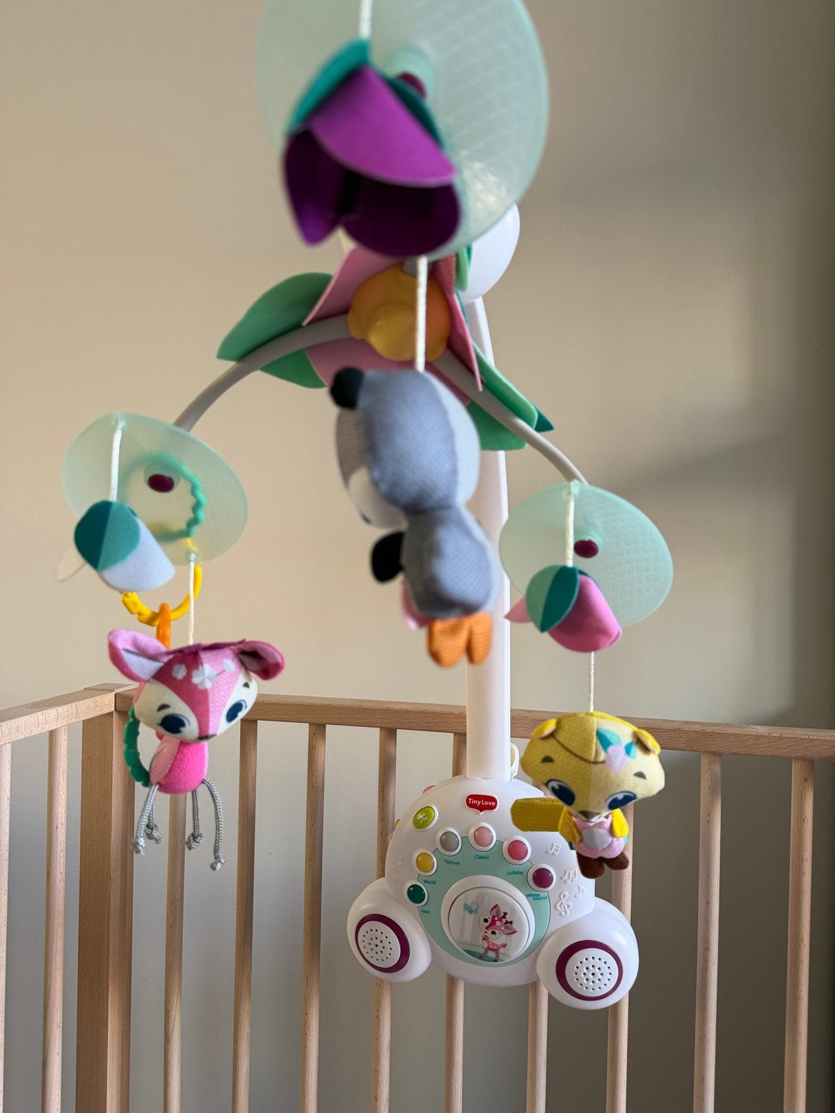 Tiny Love muziekmobiel met Licht en Geluid, Kinderen en Baby's, Ophalen of Verzenden, Zo goed als nieuw, Mobiel, Met licht