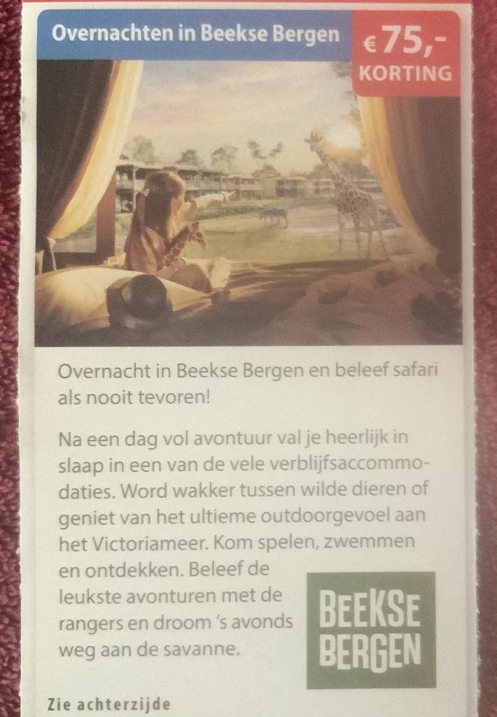 Beekse Bergen Hotel en Resorts Hilvarenbeek Voordeelbon, Drie personen of meer, 3 overnachtingen of meer