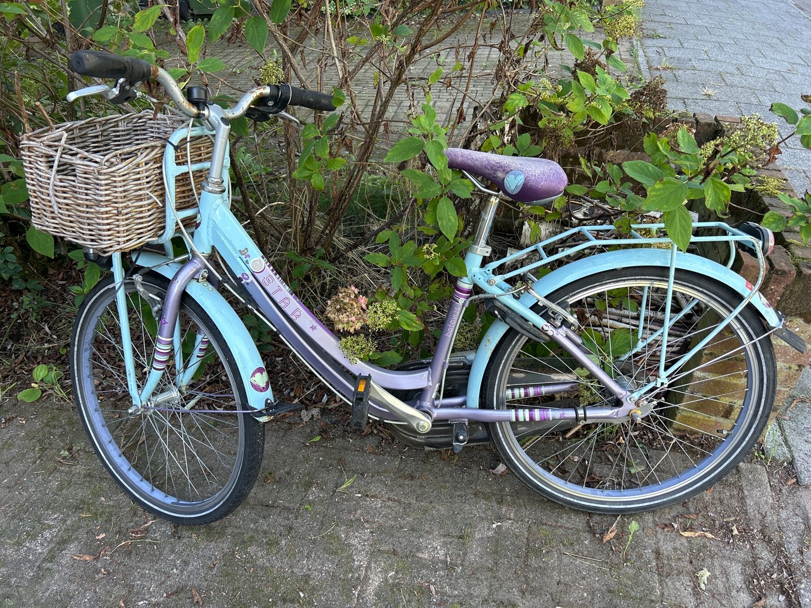 Kinderfiets opknapper met mandje en bagagedrager, Velgrem, Ophalen of Verzenden, Handrem, Gebruikt