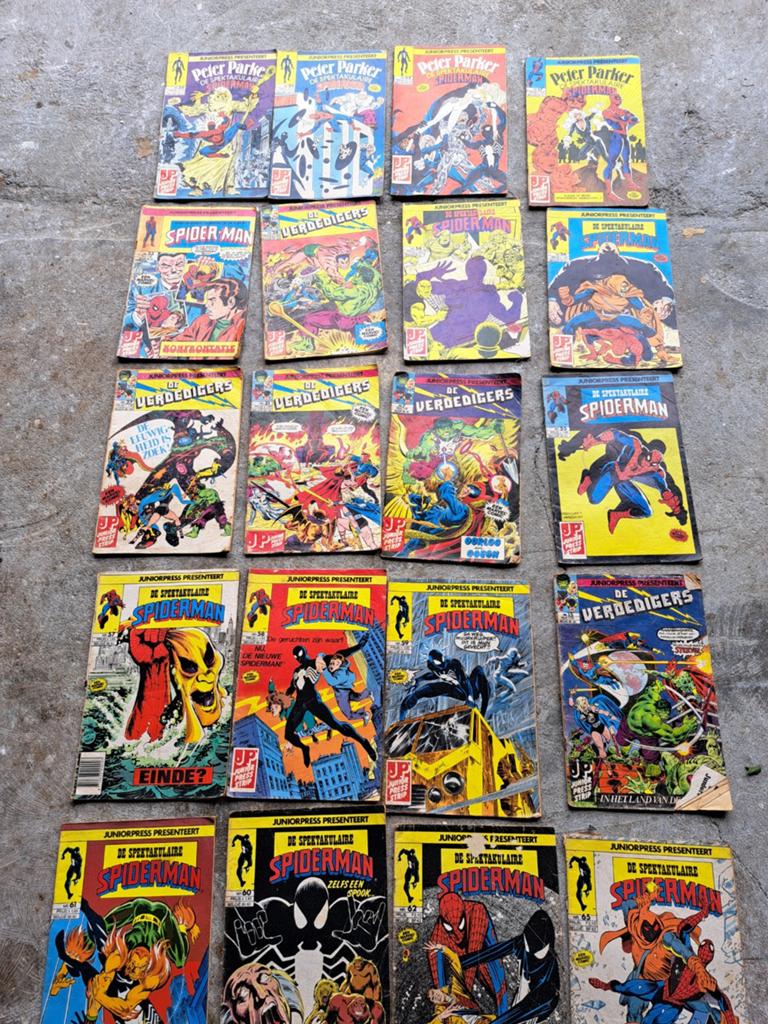 Grote collectie Spider-Man en De Verdedigers stripboeken, Meerdere stripboeken, Ophalen of Verzenden, Gelezen, Stan Lee
