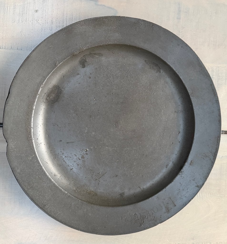 Groot antiek tinnen bord/schaal, Antiek en Kunst, Antiek | Tin, Ophalen