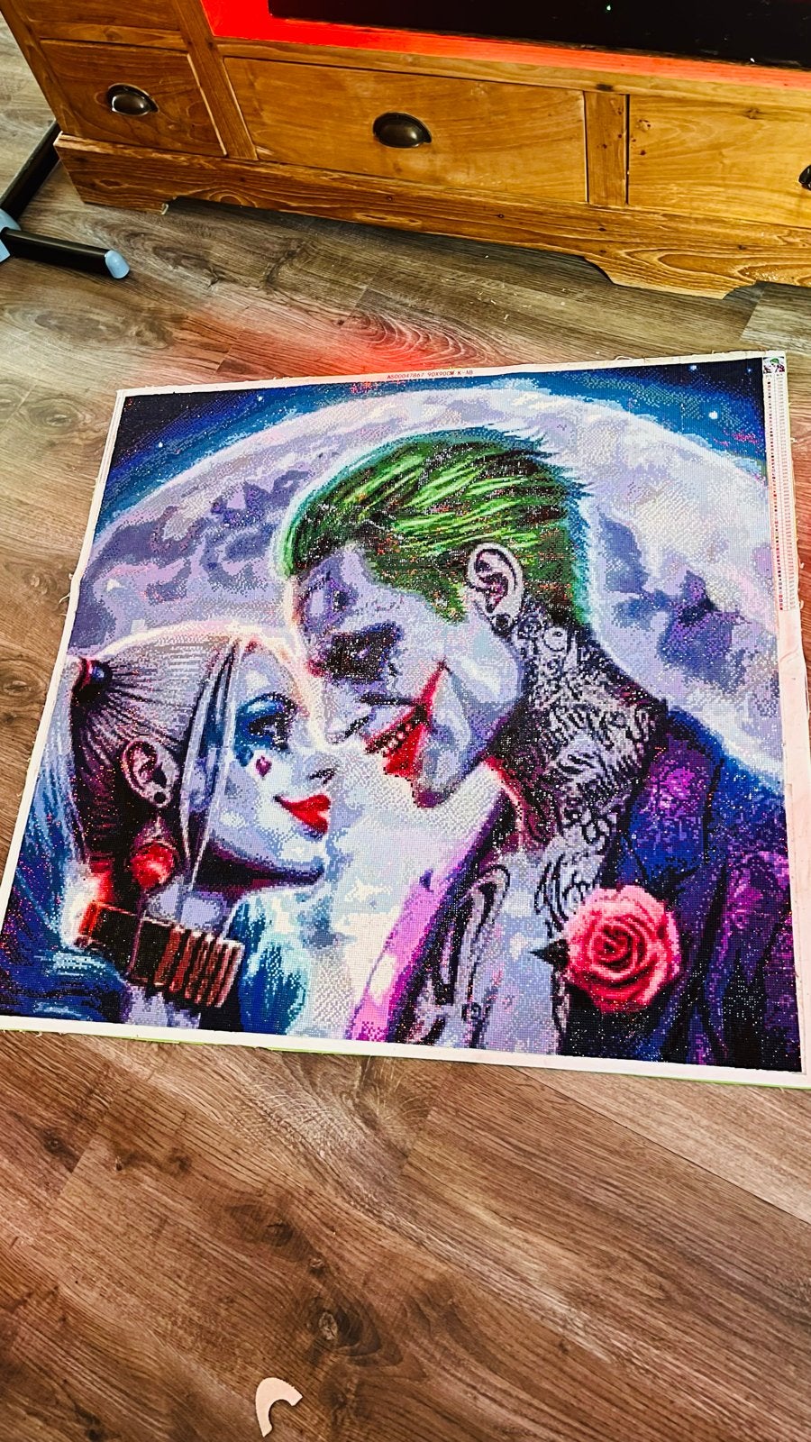 Diamond Painting Joker & Harley Quinn - 90x90 cm, Ophalen, Zo goed als nieuw, Schilderij, 75 tot 100 cm
