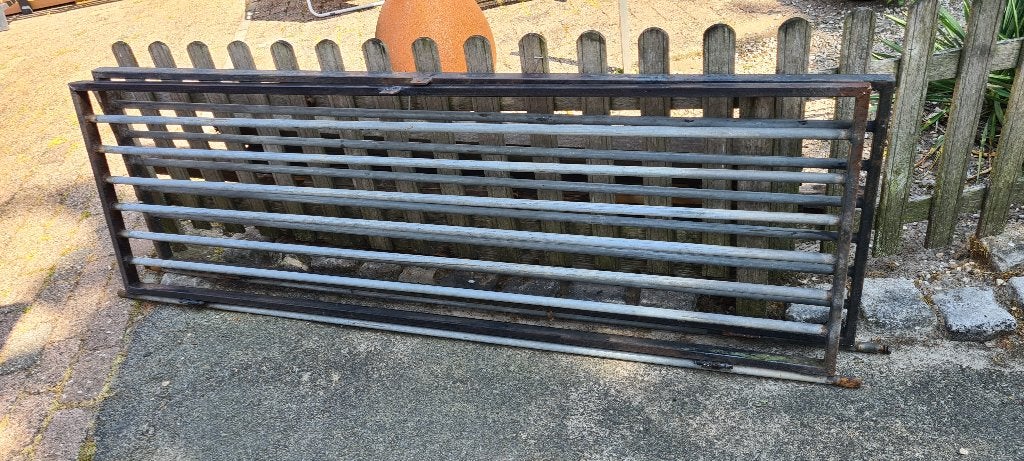 Dubbele poort 2 keer 190x60 cm ijzer met spijlen, Tuin en Terras, Ophalen, Gebruikt, IJzer, Sierhekwerk