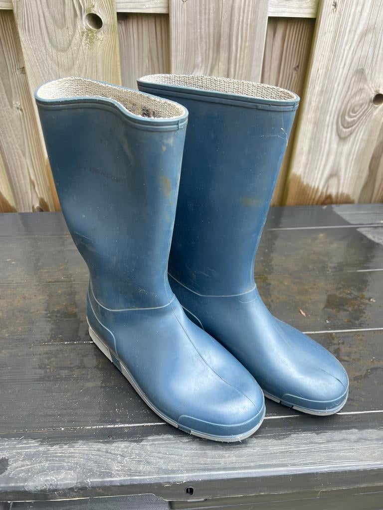 Blauwe Dunlop regenlaarzen maat 34, Ophalen of Verzenden, Gebruikt, Jongen of Meisje, Laarzen