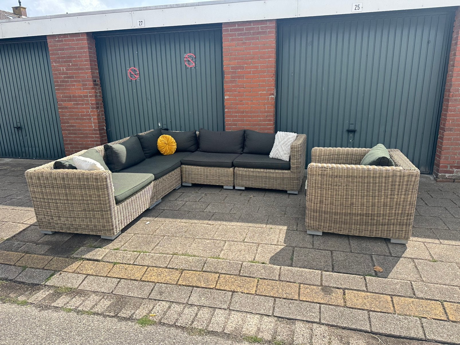 Mooie Bois Le Duc hoek Loungeset Tuinset, Ophalen, Gebruikt