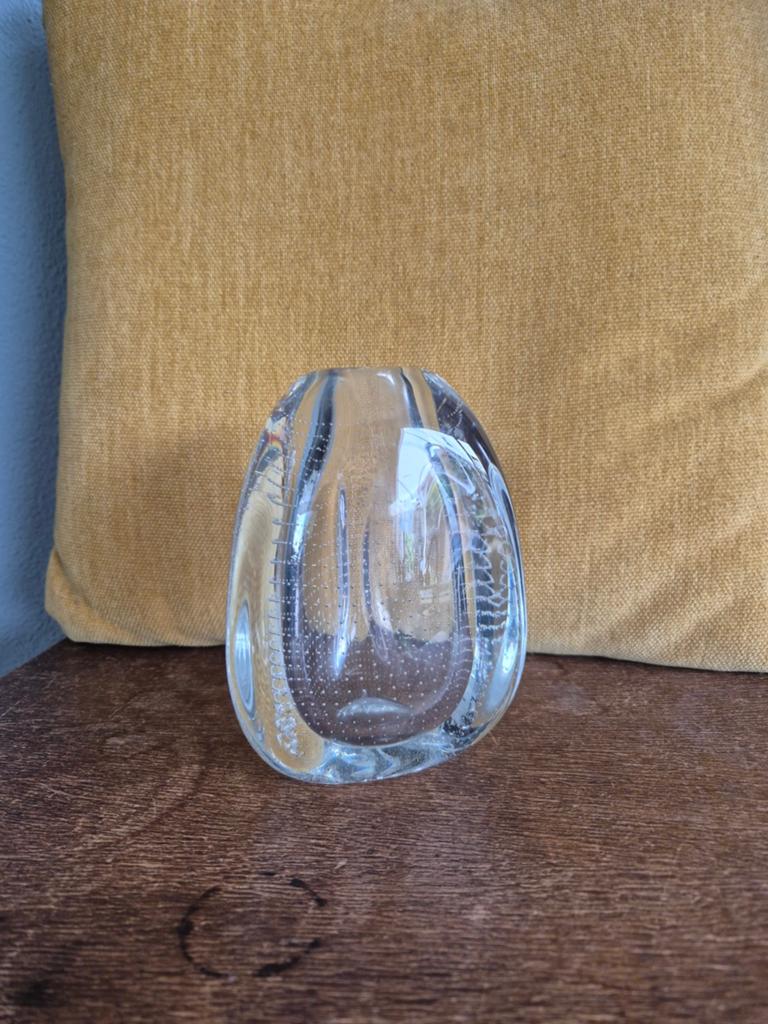 Spijkervaasje beukennootje Meijdam, Leerdam, Antiek en Kunst, Antiek | Glas en Kristal, Ophalen of Verzenden