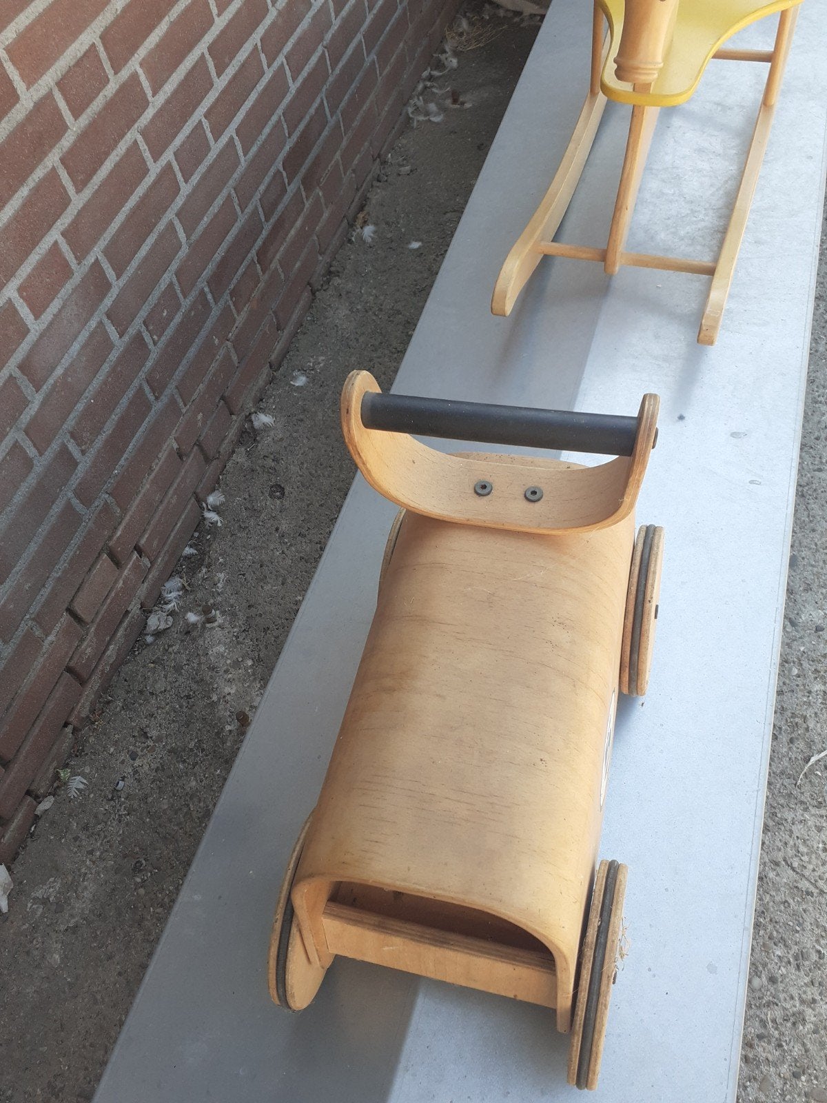 Houten loopkar met nummer 5, Ophalen, Gebruikt, Loopvoertuig