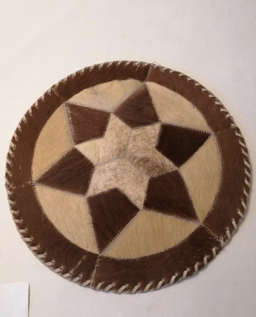 vintage rond koeienhuid kleedje 40 cm doorsnede igst, Ophalen of Verzenden
