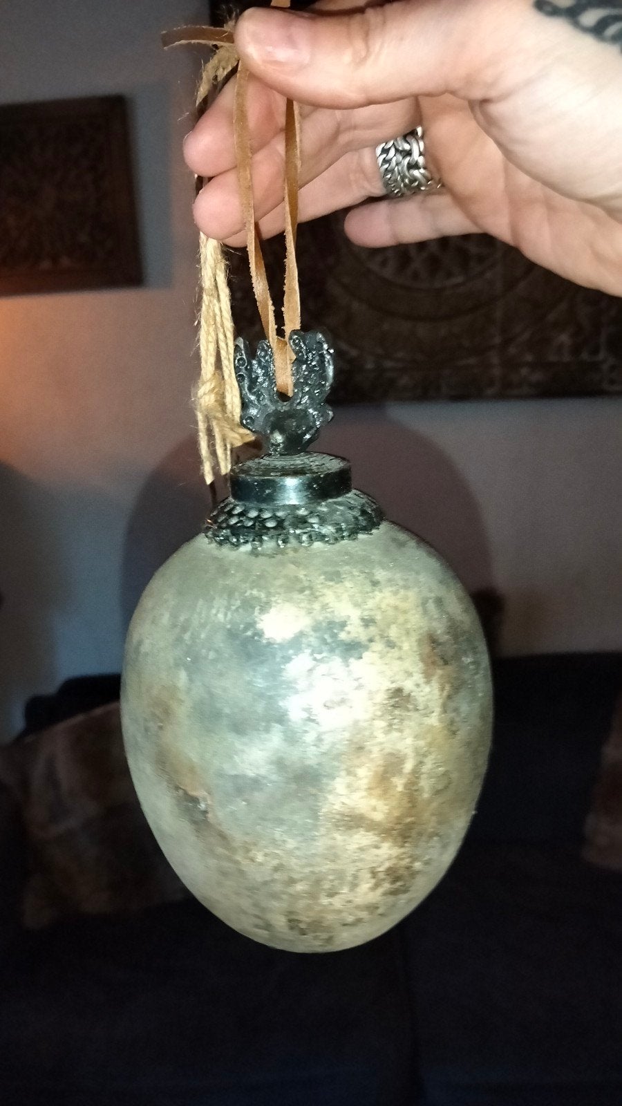 Leuk brocante zware hanger met hert erop, Gebruikt, ., Ophalen of Verzenden, .