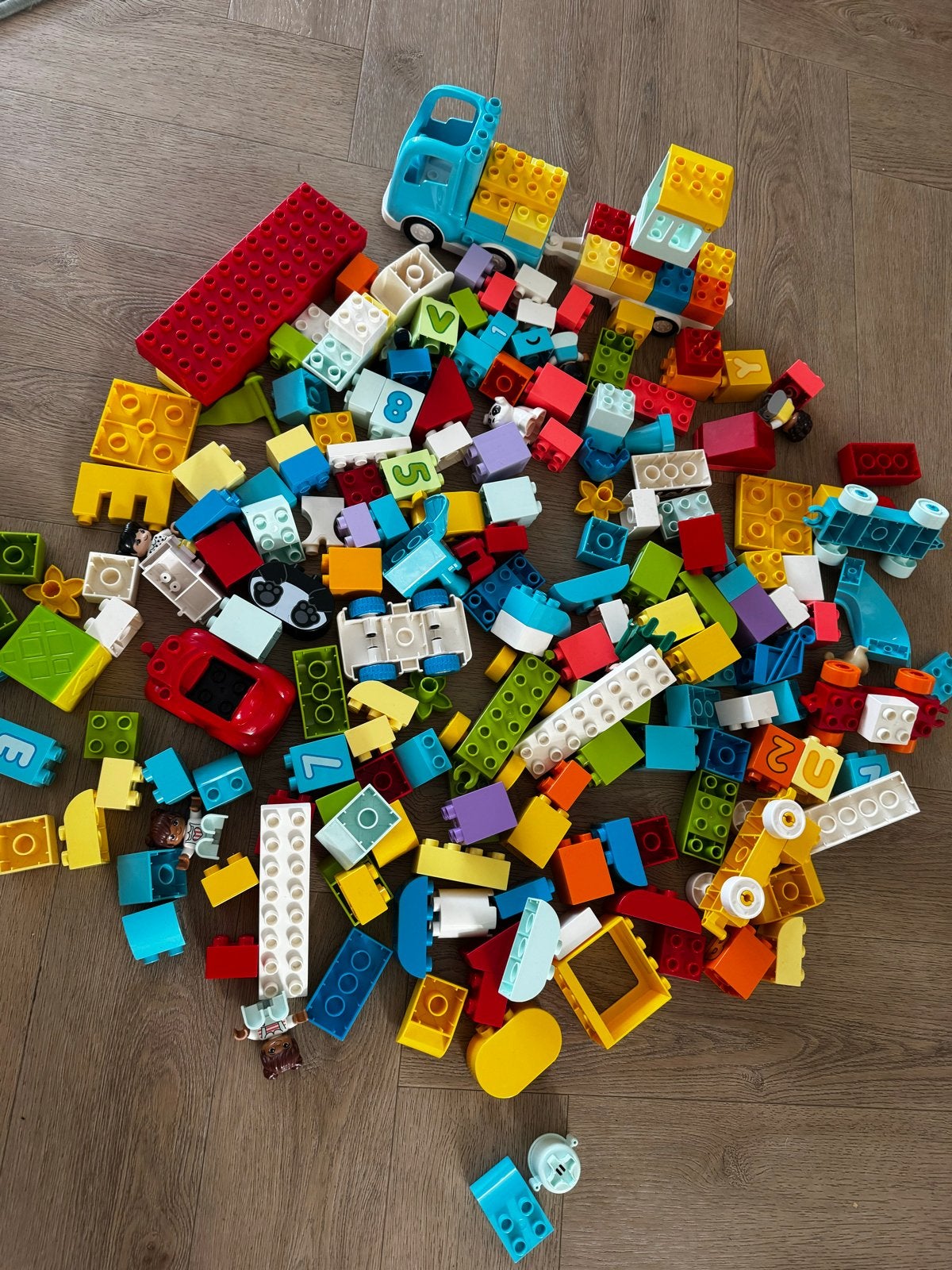 Grote partij LEGO Duplo blokken met voertuigen, Ophalen of Verzenden, Zo goed als nieuw, Overige merken