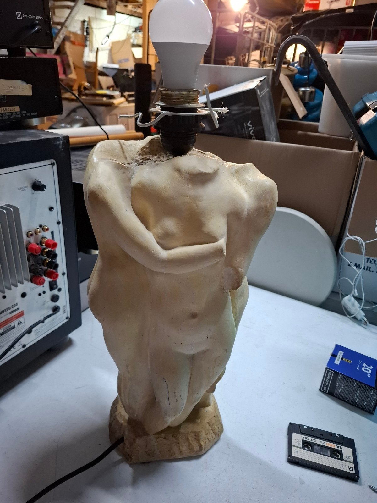 Vintage sculpturale tafellamp - naaktfiguren, Antiek en Kunst, Ophalen