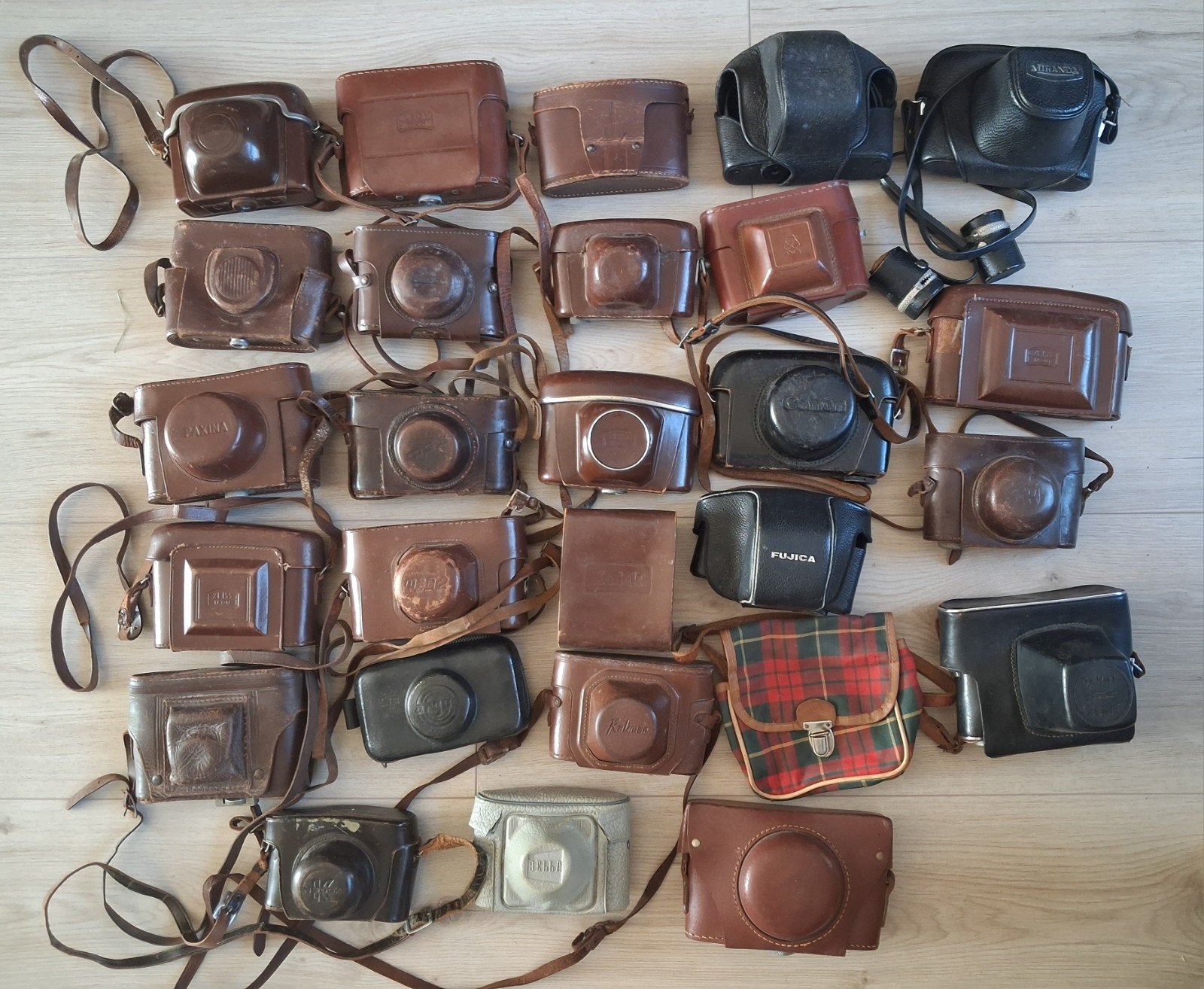 27 Vintage Paraattasjes voor Fotocamera's, Overige merken, Gebruikt, Hoes, Bruin