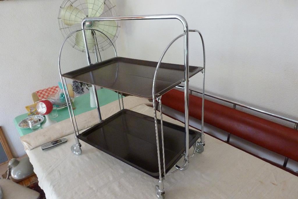 SERVEERWAGEN,GERLINOL,THEEWAGEN,BREMSHEY,FIFTIES,60s,VINTAGE, Vintage, Gebruikt, Ophalen of Verzenden, Metaal