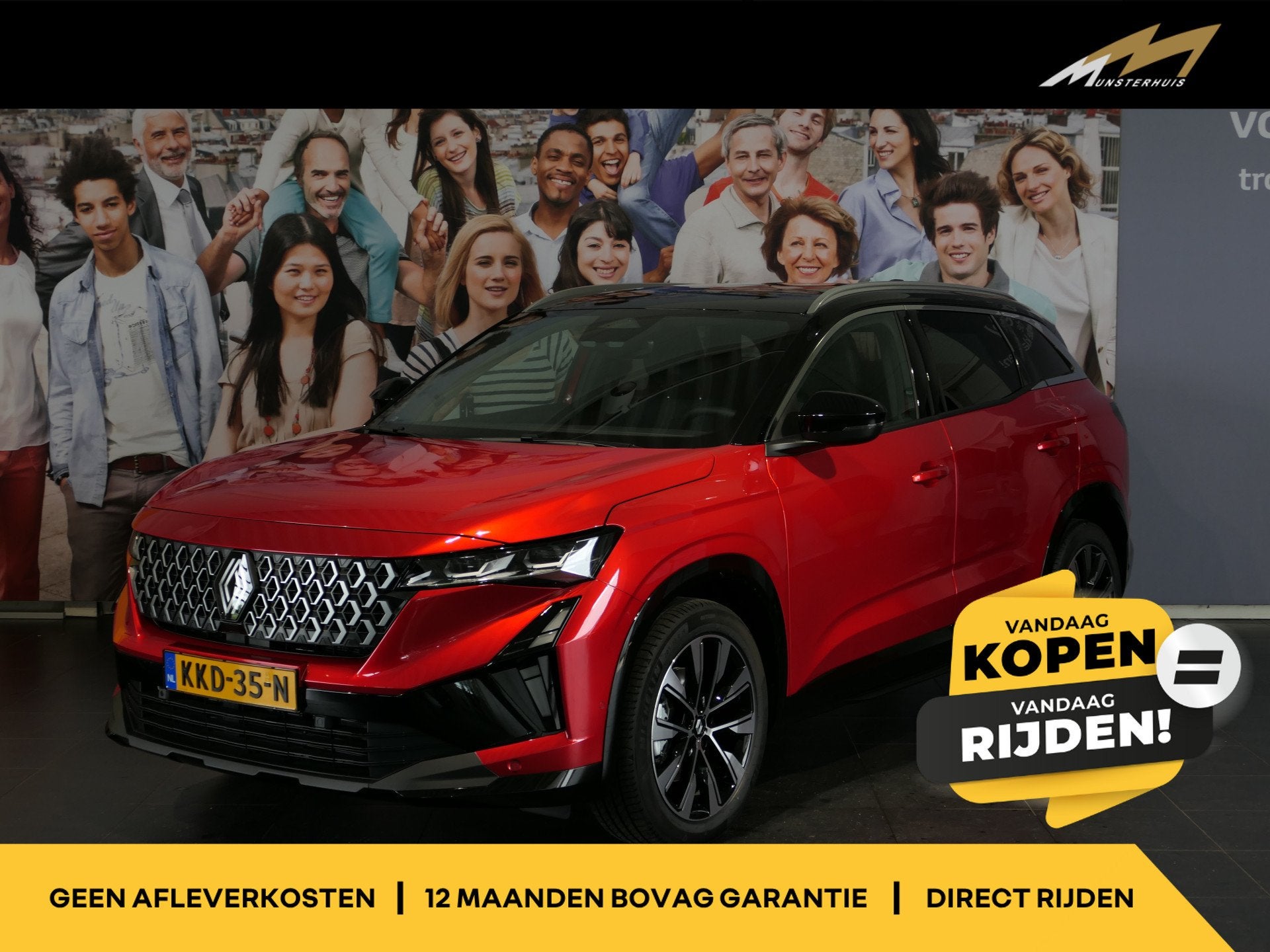 Renault Austral 1.2 E-Tech full hybrid 200 techno - Occasion, Auto's, Dealer onderhouden, Gebruikt, 1199 cc, Leder en Stof