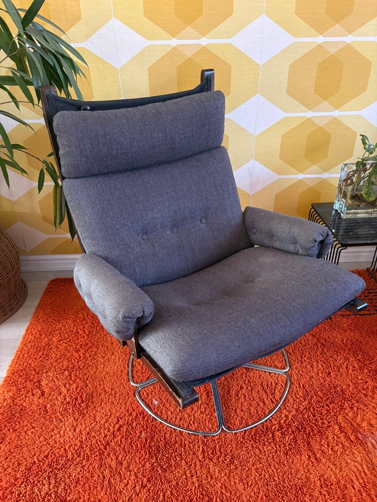 Vintage  fauteuil jaren 70 van Dux, Ophalen, Gebruikt, Minder dan 75 cm, 50 tot 75 cm