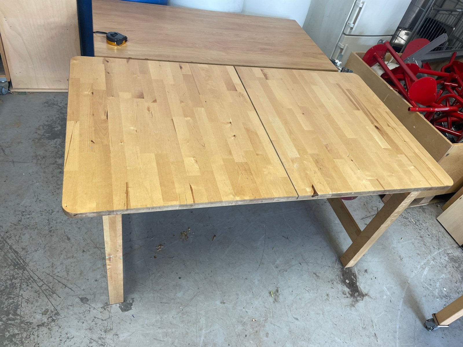 Uitschuifbare eettafel 155x90 (210x90 met verlengstuk), Ophalen, Gebruikt, 50 tot 100 cm, 150 tot 200 cm