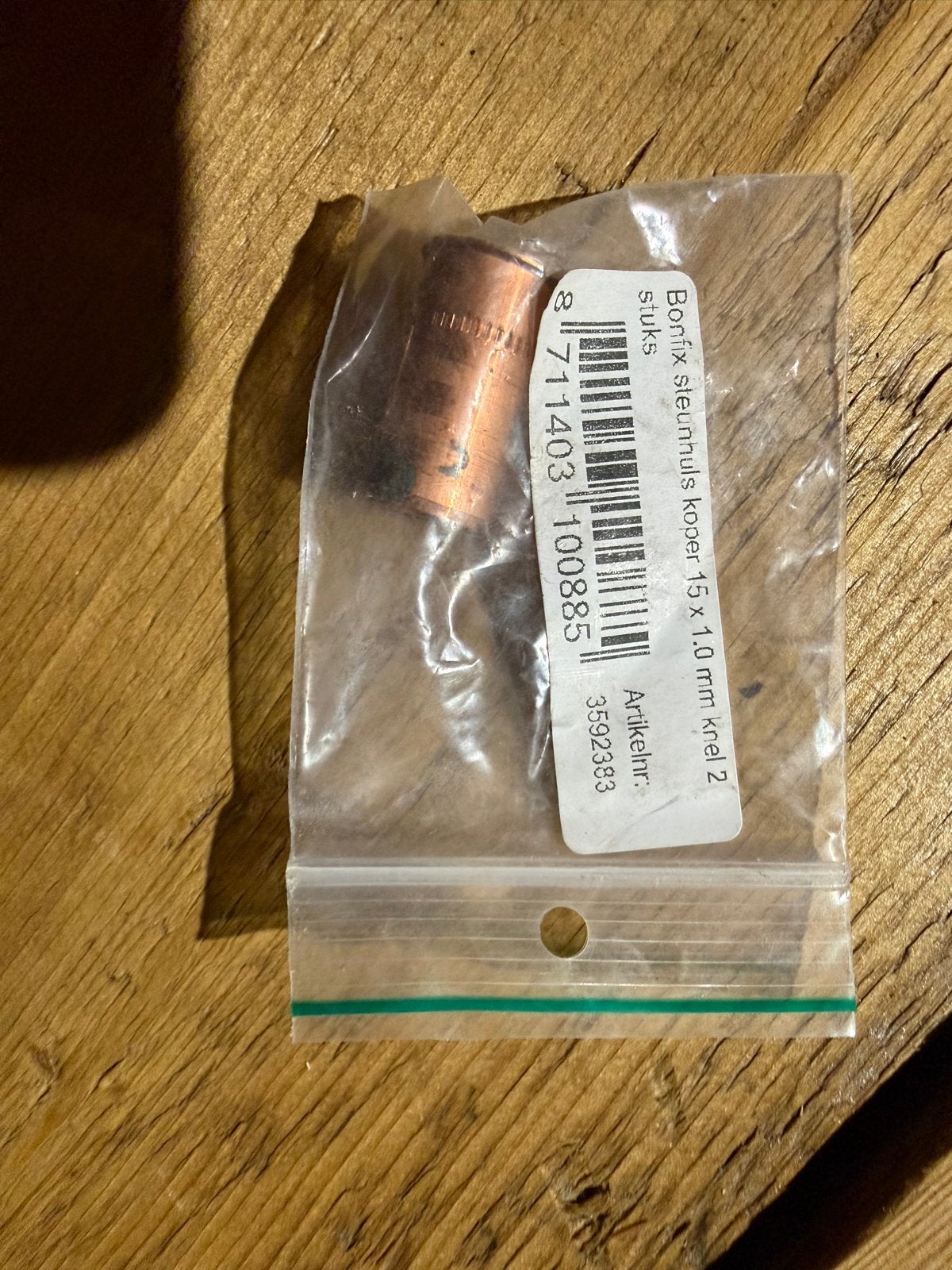 BONFIX Knel koper steunhuls 15 mm, Ophalen of Verzenden, Nieuw, Overige merken, Overige typen