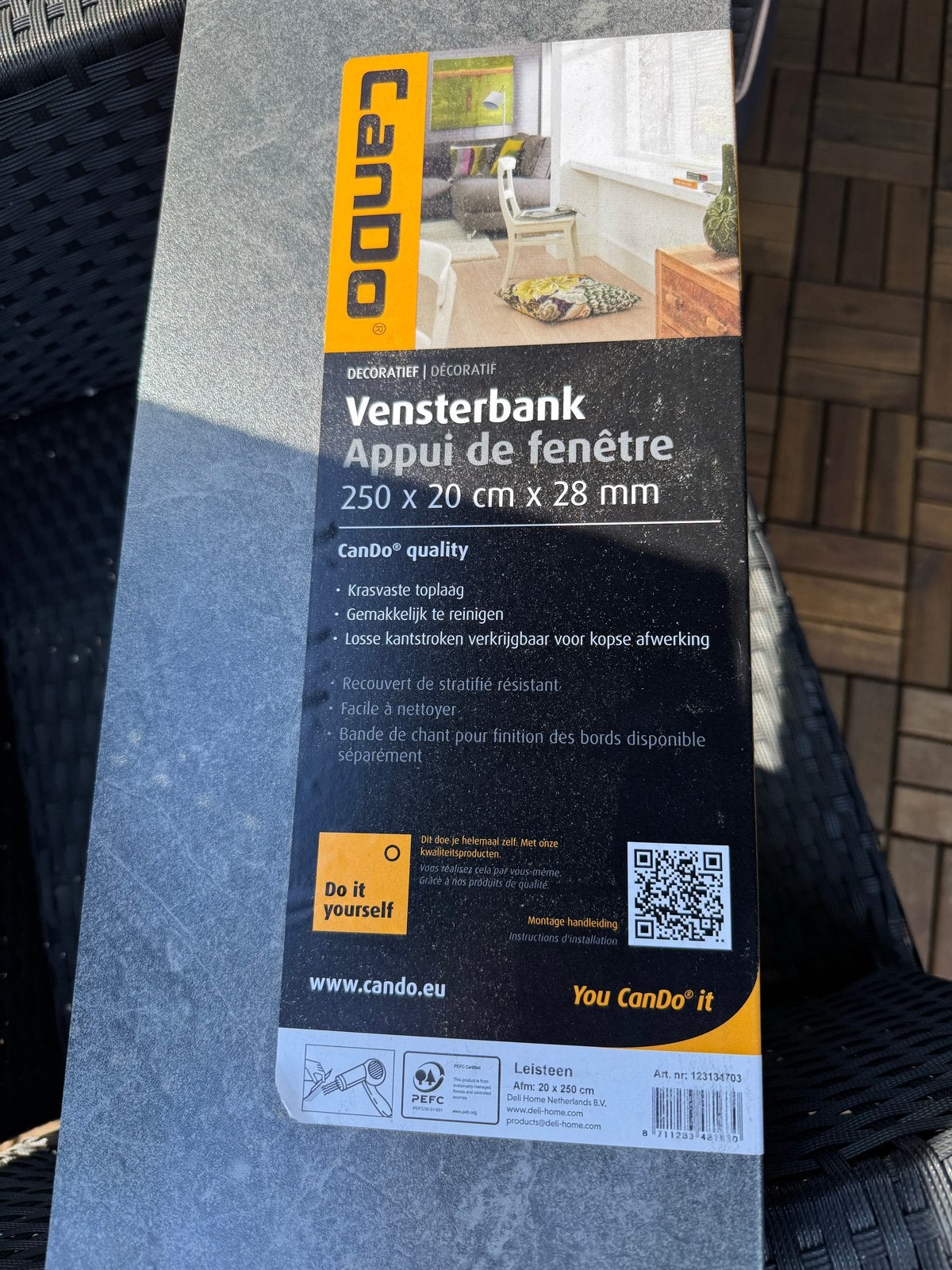 Cando Vensterbank 158x20x2.8cm - Nieuw in verpakking, Ophalen, Nieuw
