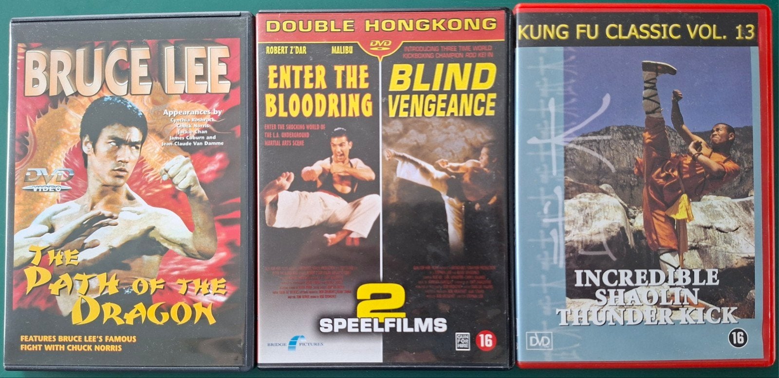 RETRO KUNG-FU / KARATE DVDS. BRUCE LEE. 3 EURO PER STUK., Vanaf 16 jaar, Ophalen of Verzenden, Zo goed als nieuw
