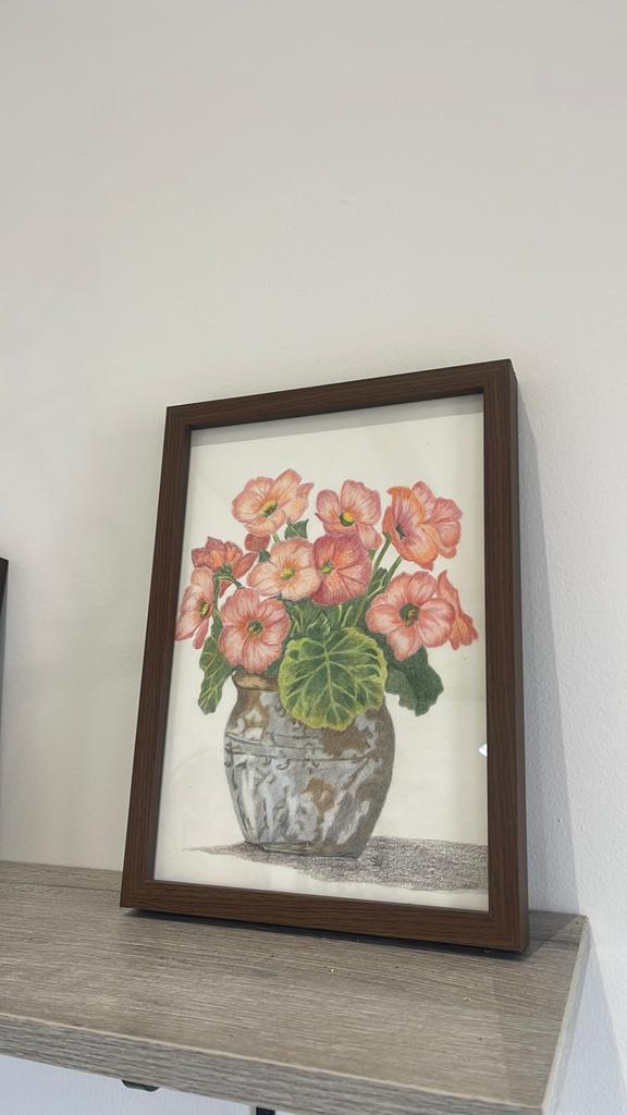 Tekening bloemen., Antiek en Kunst, Kunst | Tekeningen en Foto's, Ophalen of Verzenden