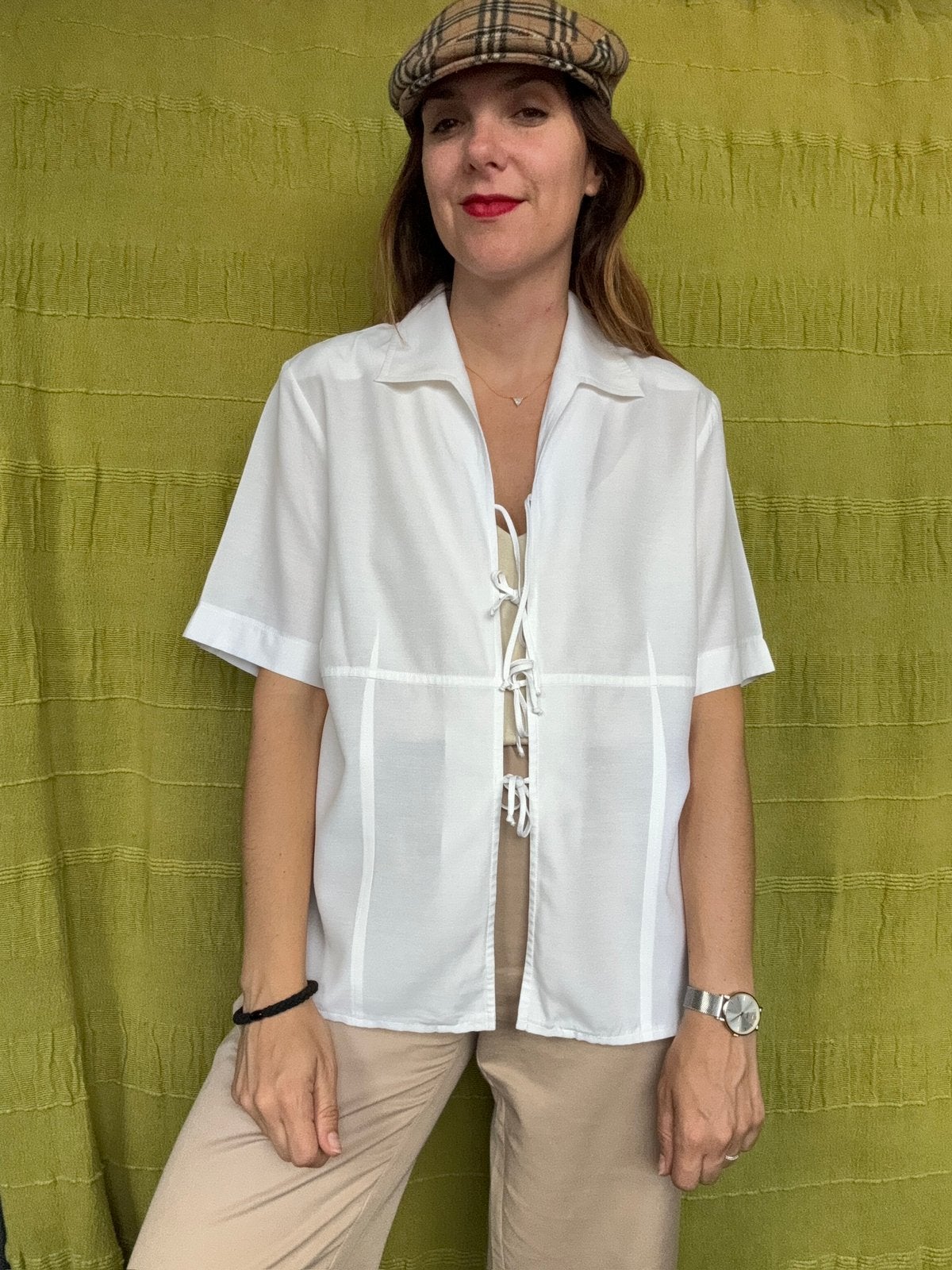 Vintage witte blouse / shirt / top - 42/XL, Hgv, Wit, Hgv, Maat 42/44 (L)
