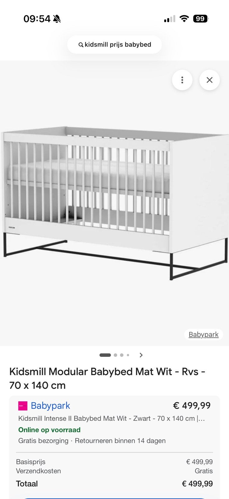Kidsmill ledikant 70x140, Ophalen, Zo goed als nieuw, Jongetje of Meisje