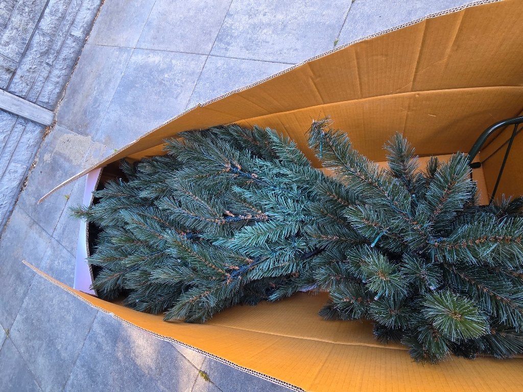 Kunstkerstboom Forest Frost 155 cm met verlichting, Diversen, Kerst, Ophalen
