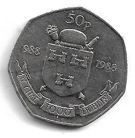 Ierland 50 Pence 1988, Postzegels en Munten, Munten | Europa | Niet-Euromunten, Ophalen of Verzenden, Overige landen