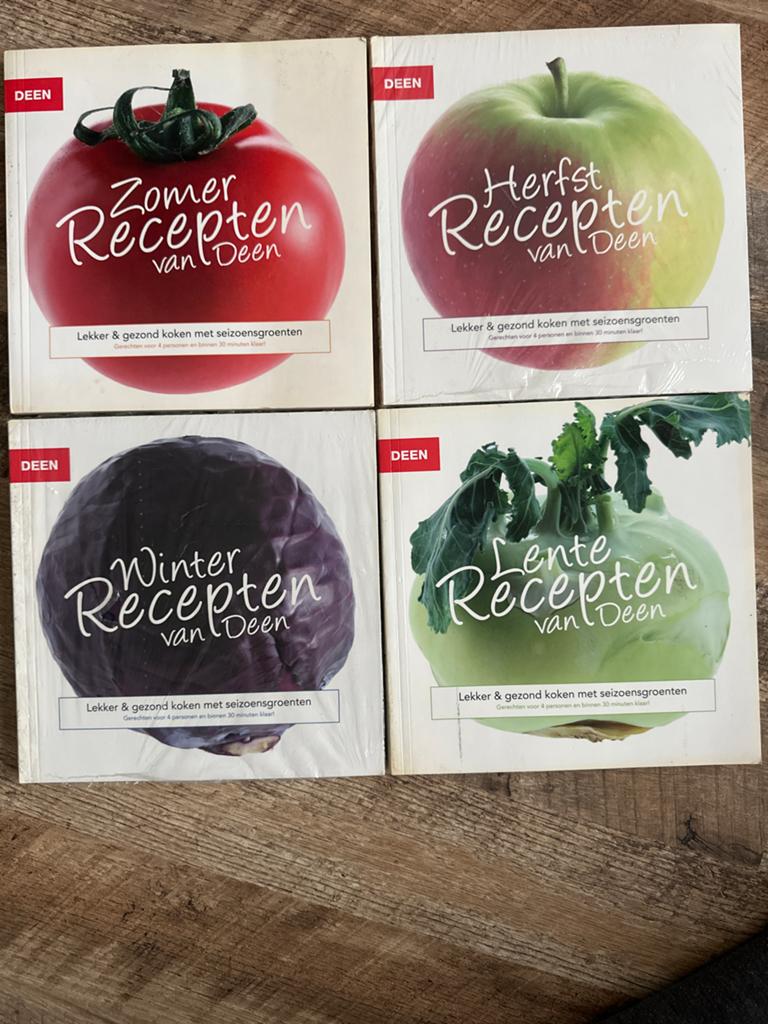 Deen Receptenboeken: Seizoensgroenten & Lekker Koken (8 stuk, Boeken, Kookboeken, Zo goed als nieuw, Hoofdgerechten, Nederland en België