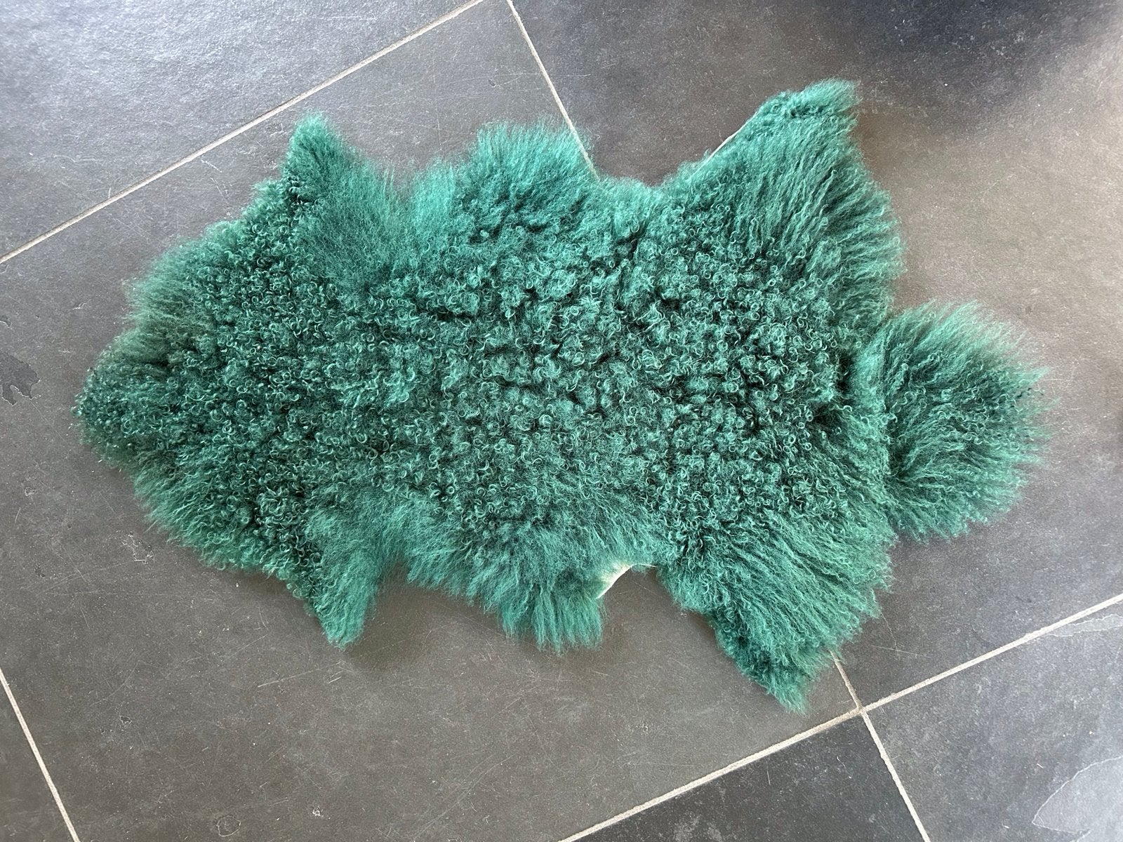 Groene schapenvacht, super zacht en zo goed als nieuw, 100 tot 150 cm, Zo goed als nieuw, Groen, 50 tot 100 cm