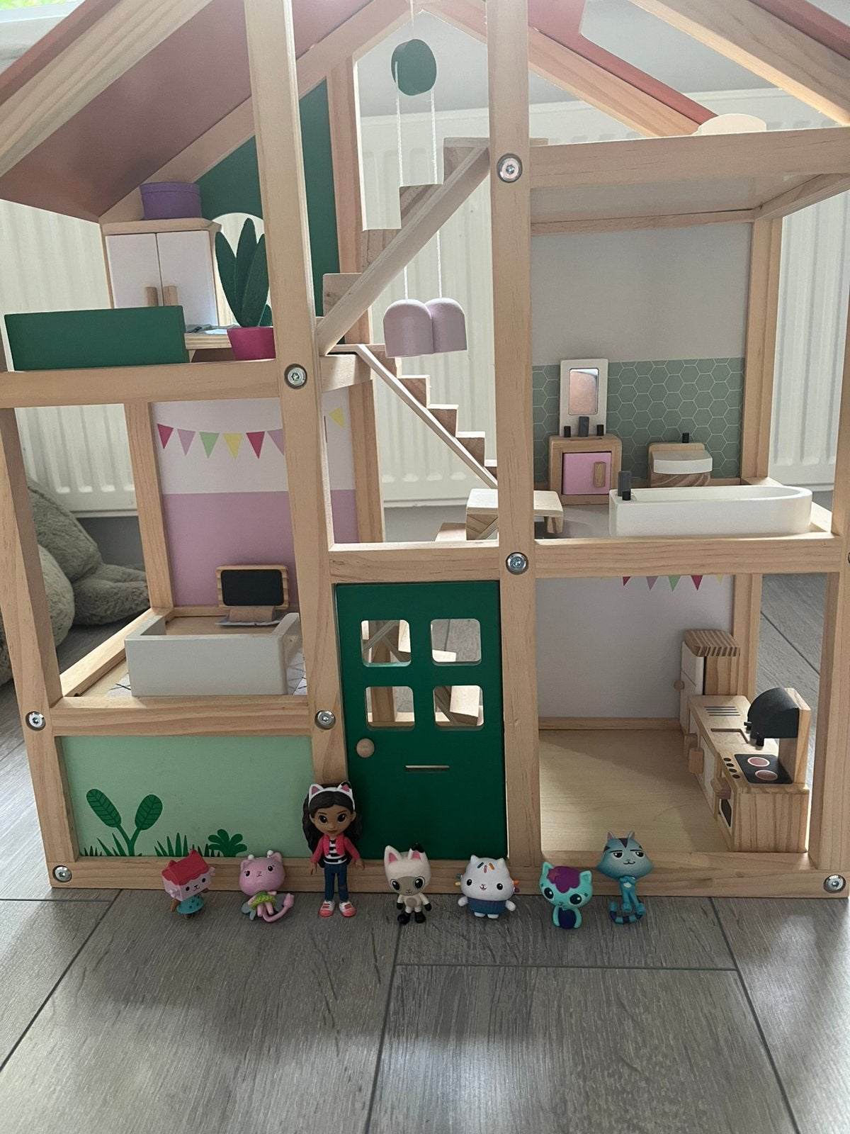 Houten poppenhuis van Gabby, Kinderen en Baby's, Ophalen, Zo goed als nieuw, Poppenhuis