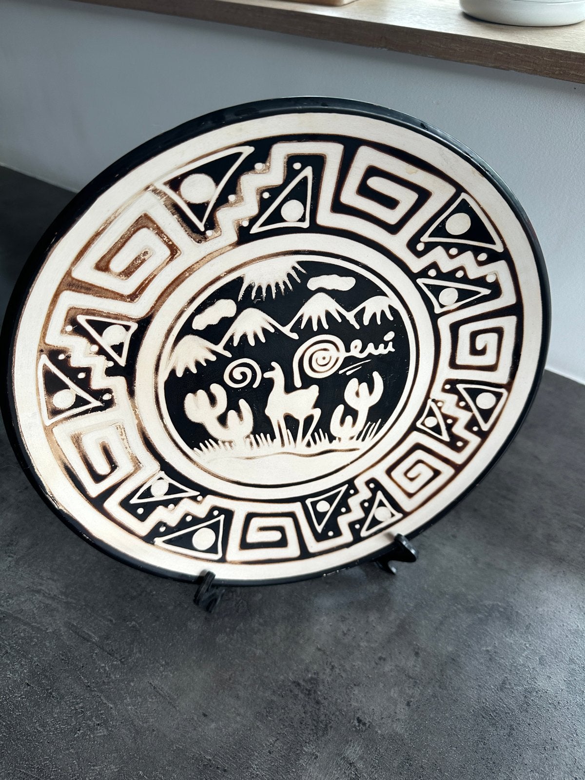 Decoratief Peruaans bord - Ricardo Castillo Valle Asach, Antiek en Kunst, Ophalen of Verzenden