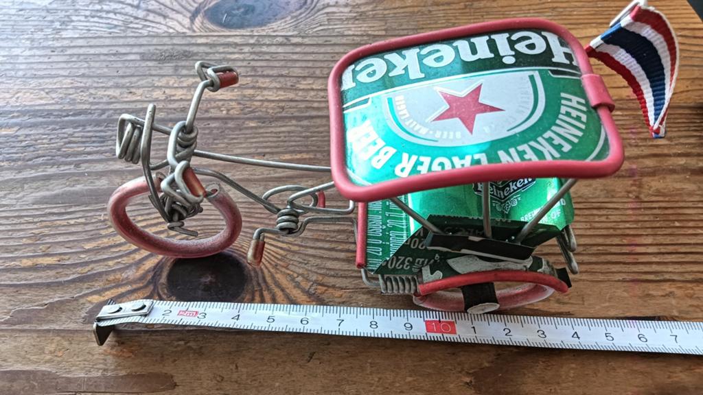 Thailand Unieke Heineken Bierblik Fiets Decoratie Riksja 12, Ophalen of Verzenden, Nieuw, Heineken