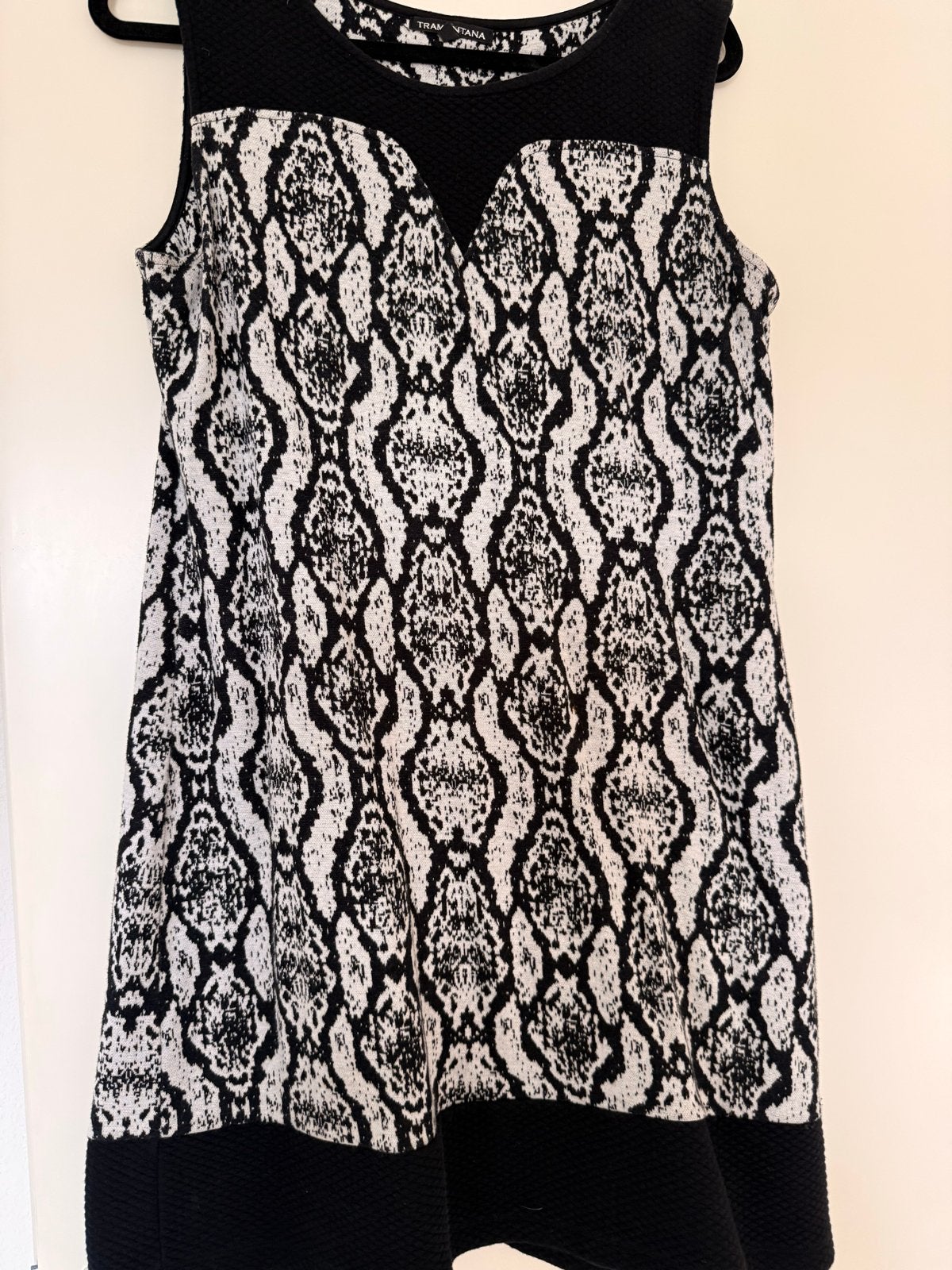 Tramontana jurk met slangenprint - Maat XL, Zwart, Knielengte, Gedragen, Ophalen