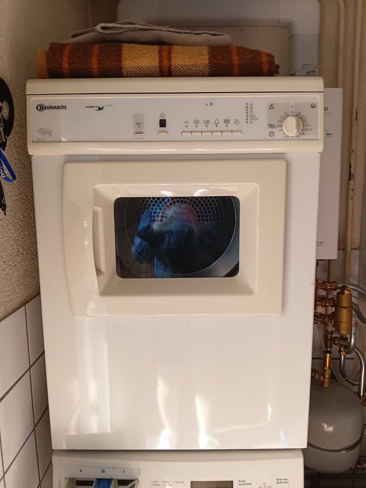 Bauknecht wasdroger, goed werkend, Witgoed en Apparatuur, Ophalen, 6 tot 8 kg, Gebruikt, Luchtafvoer