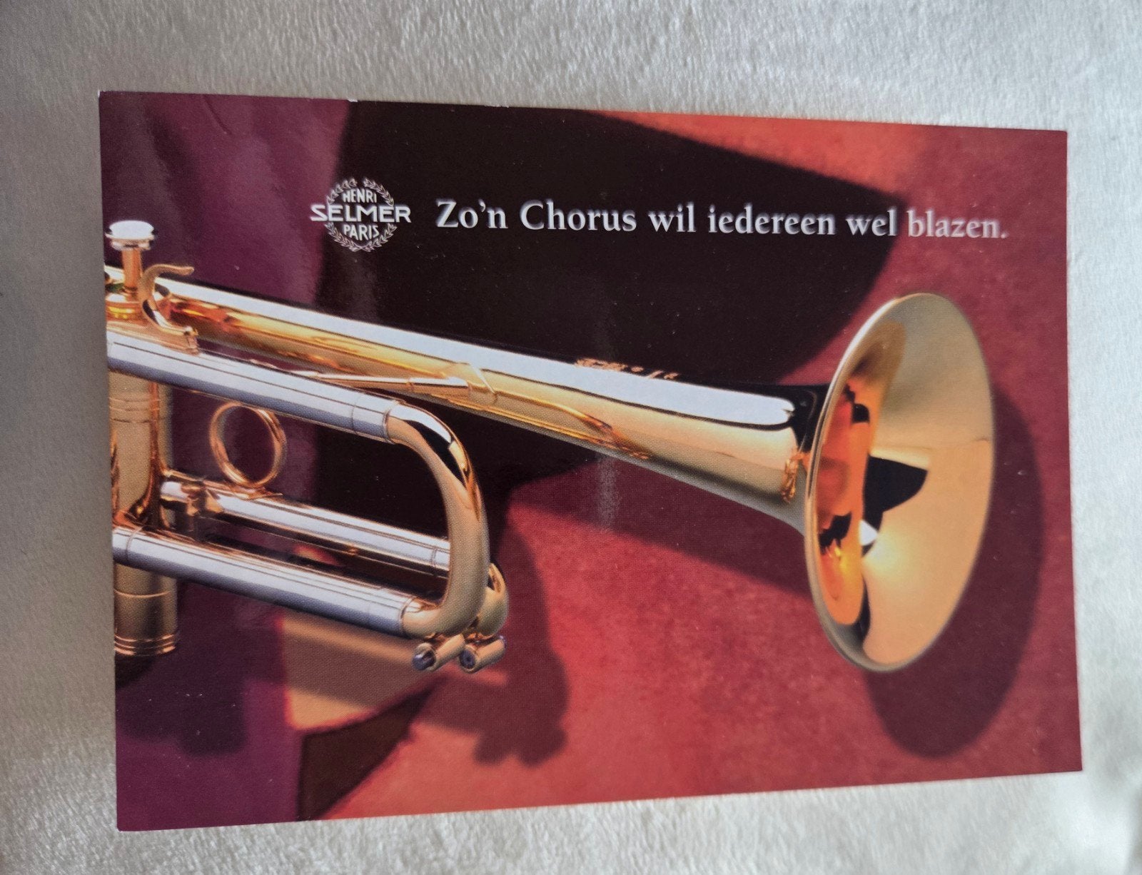 Vintage Ansichtkaart Trompet, Verzenden, 1980 tot heden, Ongelopen, Muziek