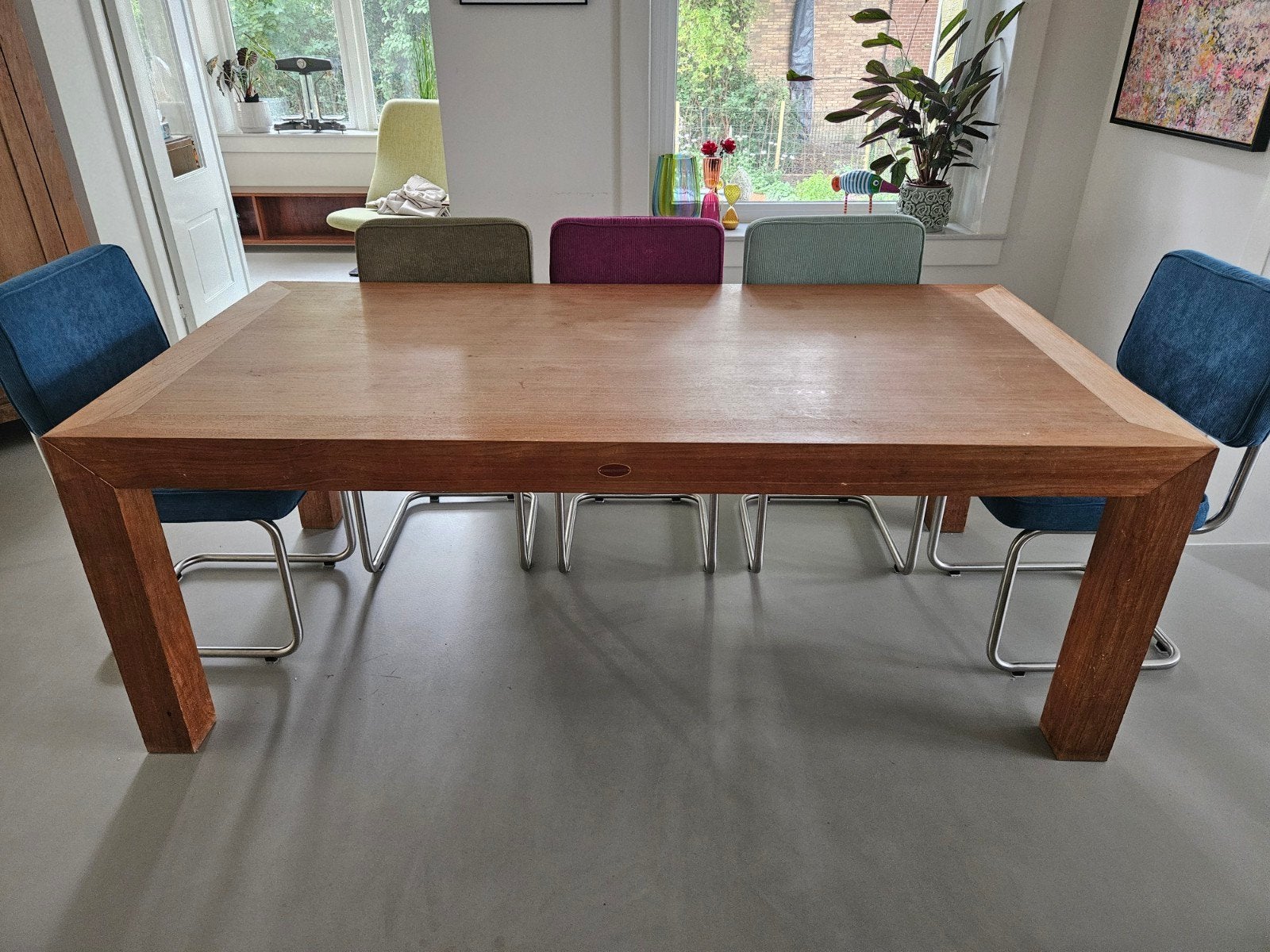eettafel 1x2 meter, Gebruikt, Vijf personen of meer, 150 tot 200 cm, Rechthoekig