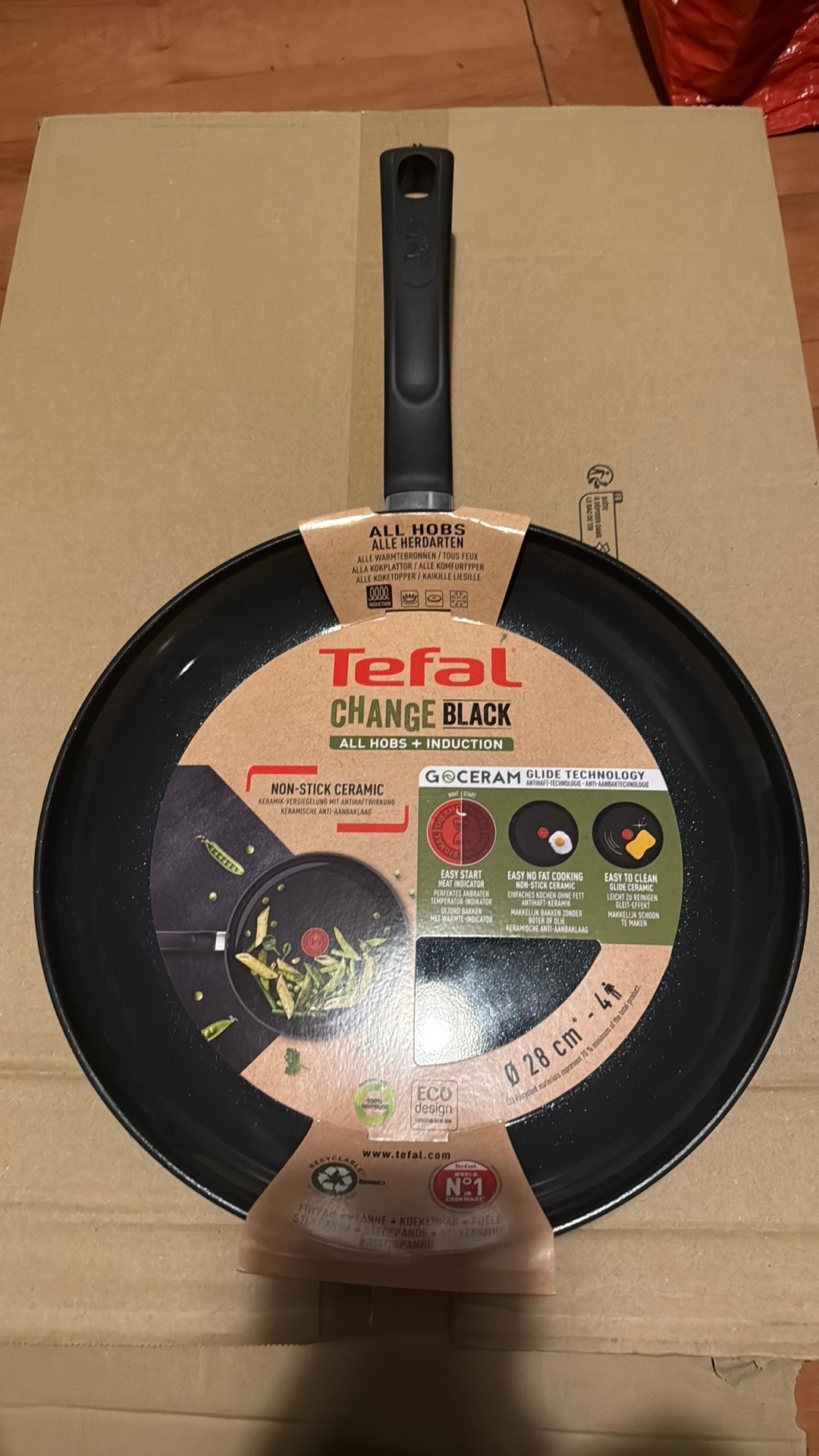 TEFAL CHANGE BLACK KERAMISCHE KOEKENPAN 28 CM ZWART, Koekenpan, Tefal, Verzenden, Nieuw
