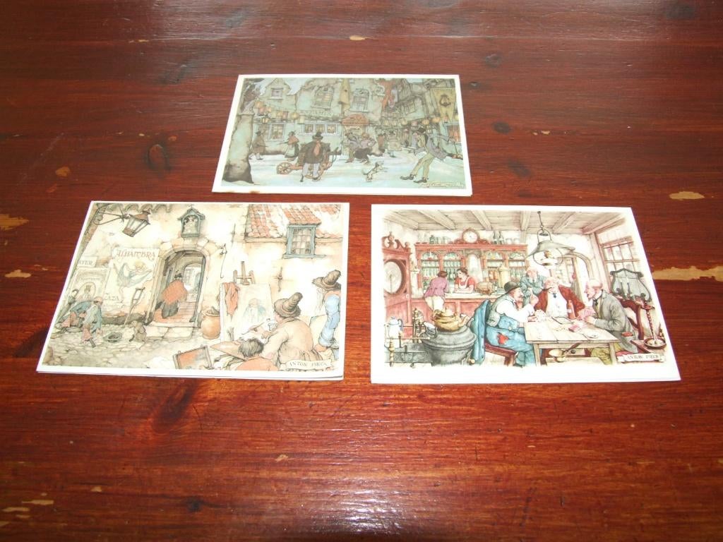 471- ILLUSTRATOR-ANTON PIECK 3 x, Gebruikt, Verzenden, Voor 1940, Prent