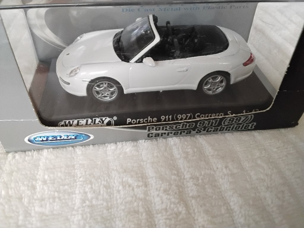 1:43 Porsche 911 carrera s cabriolet welly, Ophalen of Verzenden, Auto, Overige merken